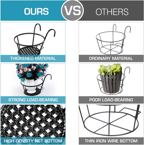 8.66X7.08X6.49 Inch Yardwe Hanging Succulent Planter Flowerpot Holder Stand for Balcony Window Porch Metal Plant Stand
