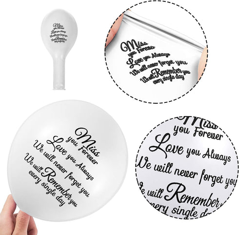 Skylety 36 Pieces Memorial Balloons for Sky Release, Helium Dove Balloons for Funeral Services