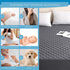 GRT Cal King Size Grey Quilted Mattress Pad - 100% Waterproof Breathable Protector, Noiseless Cotton Topper, Fitted