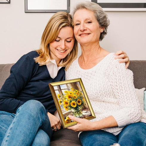 TWING 8x10 Picture Frame, Display 5x7 Pictures with Mat or 8x10 Without Mat, Rustic Gold, 1 Pack