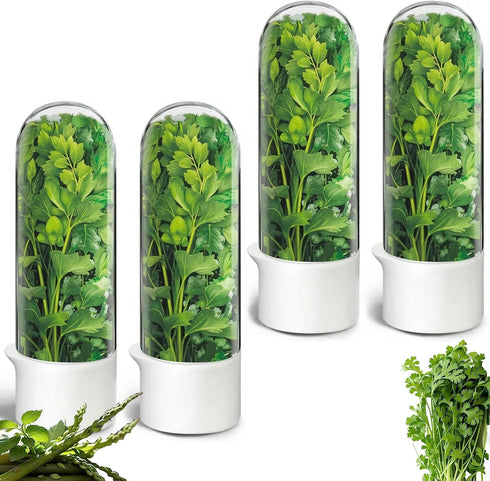 HVECT Herb Keeper for Refrigerator, Herb Saver Cilantro Containers for Refrigerator, Fresh Herb