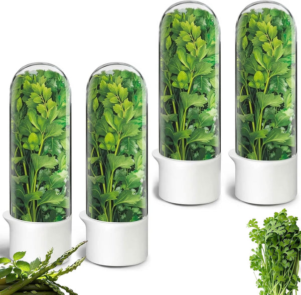 HVECT Herb Keeper for Refrigerator, Herb Saver Cilantro Containers for Refrigerator, Fresh Herb