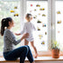 Tevxj Construction Vinyl Gel Clings, 20 Pcs Yellow & Black Transportation Stickers for Kids, Reusable Wall Decor