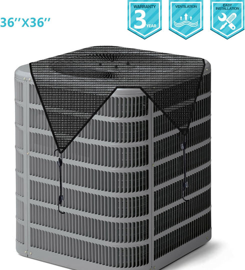 Coarbor 36"x36" Outdoor AC Unit Cover Mesh Air Conditioner Compressor Defender Cover with 4 Bungee Cords