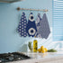 Hanamiya Na 4 Pcs Blue Flower Artistic Kitchen Towels, Blue Flower Absorbent Tea Hand Towel, Microfiber Dish Cloths