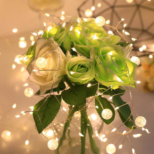 NEOLITHX 26FT 400LED Copper Wire Firecracker Christmas Fairy Lights, Connectable Twinkle Plug in Fairy String Lights