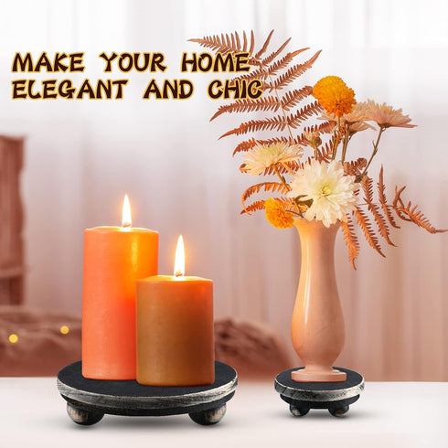 3 5/4/3 Inch Amyhill Pcs Wooden Risers for Display Wood Pedestal Stand Mini Tray Stand Round Wooden Pedestal Holder