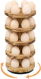 Wooden Fresh Egg Holder Countertop, 5 Layer Rotating Countertop Egg Holder for