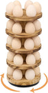 Wooden Fresh Egg Holder Countertop, 5 Layer Rotating Countertop Egg Holder for