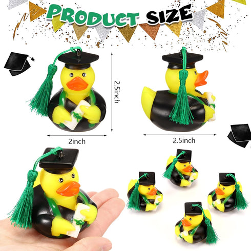 48 2024 Swimming 2.5 2.5 2 Inch Lewtemi Pcs Graduation Diploma Rubber Ducks Grad Rubber Duck Graduation Duck Bulk Cake