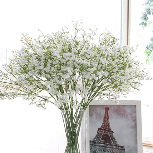 Artificial Flowers 9Pcs 21" Baby Breath/Gypsophila Fake Silk Plants for Wedding Party Decoration, White