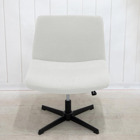 Armless MIFXIN Office Chair Cover Stretch Jacquard Wide Seat Modern Vanity Chair Slipcover Criss Cross Chair Mid Back