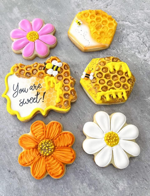 Ann Clark Bee Cookie Cutters 7-Pc. Set Made in the USA - Cute Bee, Small Flower, Honey Pot, Beehive, Honeycomb and more