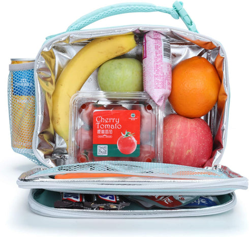 Amersun Lunch Box for Women, Light Blue, Water-Resistant Oxford Fabric, 6.58L Capacity, Stylish for Everyday Use