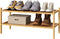 kiplant Bamboo Shoe Rack, 2-Tier Shoe Rack for Entryway, Free Standing Shoe Racks
