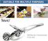 Teivio Stainless Steel Serving Utensils Set - Large 9-10" Spoons, 10" Slotted Spoons, 9" Tongs (Silver)