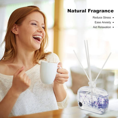 Reed Diffuser Set with Sticks, Daroma Aromatherapy Reed Diffuser with Dried Flowers and Essential Oil for Home Décor