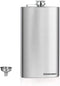 GENNISSY 10oz Hip Flask for Liquor, 304 Stainless Steel Silver, Leakproof with Funnel & Cap