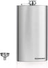 GENNISSY 10oz Hip Flask for Liquor, 304 Stainless Steel Silver, Leakproof with Funnel & Cap