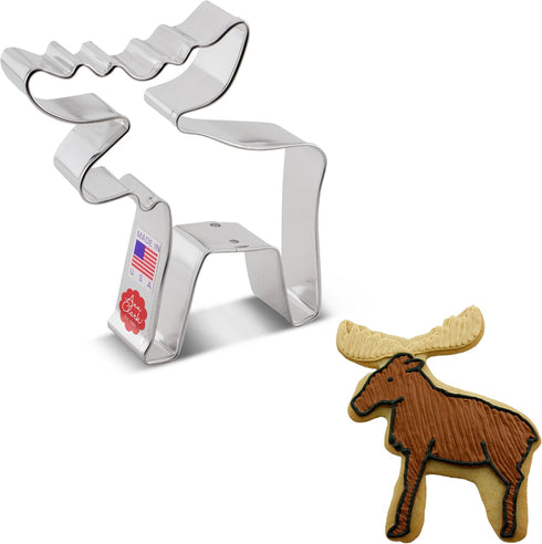 Ann Clark Moose Cookie Cutter, 3.25" Made in USA