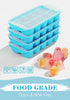 DOQAUS Ice Cube Tray with Lid and Bin, 4 Pack Ice Trays for Freezer, Easy Ice Pop Out Silicone Ice Cube Trays for Freezer with Cover, Stackable Storage Compact Ice Bucket Kits for Popsicles by DOQAUS