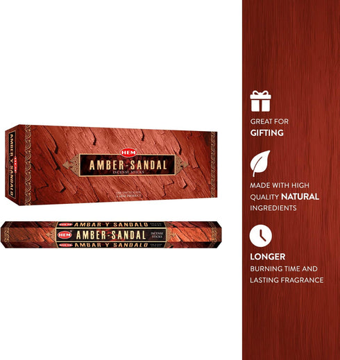 Amber - Box of Six 20 Gram Tubes, HEM Incense
