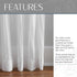 Elrene Home Fashions Jolie Crushed Semi-Sheer Window Curtain, Adjustable Tie-Top Single Panel, 52" x 84", White