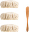 PEUTIER 3pcs Sourdough Starter Jar Cloth Covers with Spatula, Unbleached Fabric Bread Fermentation