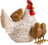 Elenon Sitting Mother Hen and Baby Chick Statue, Resin Farm Animal Decoration, Chicken