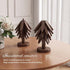 DEOLD Set, Set 4 Wooden Placemats - Tree Washer Wooden Pinwheel Coaster with Stand for Easy Storage - for Fondue pots
