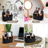 Black Toothbrush Holders for Bathrooms, Electric Toothbrush and Toothpaste Caddy with Bamboo Divider for Countertop