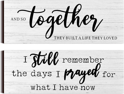 I Still Remember The Days I Prayed - Modern Farmhouse Rustic Wood Sign, Family Wooden Plaque for Women (White)