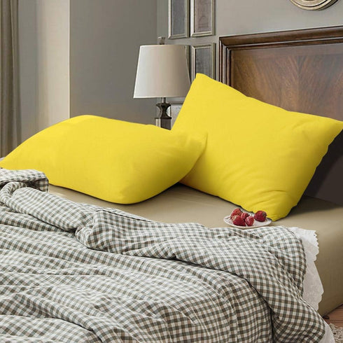 BEDSUM Microfiber Queen Pillowcases Set of 2 - Soft Wrinkle Resistant Pillow Cases with Envelope Closure, 20x30 inches,