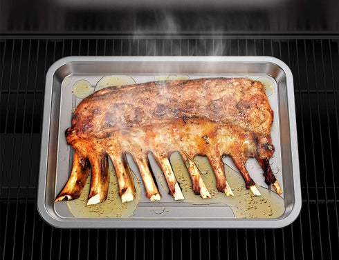 only fire Stainless Steel Baking Sheet with Rack, Roasting Pans for Smokers and Pellet Grills, Great Kitchen Accessories