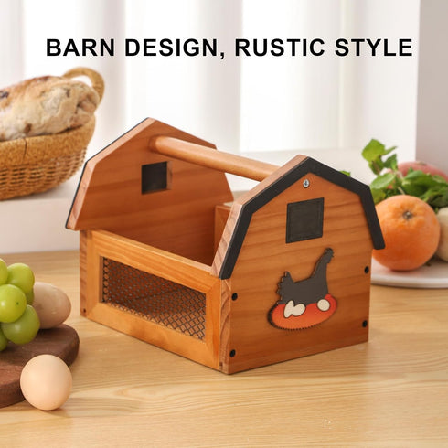 ZSHLXM Countertop. Egg Basket for Gathering Fresh Eggs, Farmhouse Egg Collecting Basket, Wood Chicken Egg Basket Brown