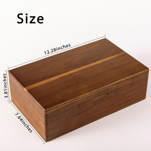 packet 8 Acacia Wooden Tea Bag Organizers, Tea Storage Boxes, Tea Caddy for Tea Bags Chest, Teabag Holder Containers