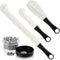 3 Pieces Decanter Cleaning Brush and 400 Reusable Cleaning Beads for Wine Decanters, Goblets, Glasses, Cups (Black