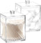 Youngever 2 Pack 15 Ounce Clear Plastic Apothecary Jars, Square Shape for Storage