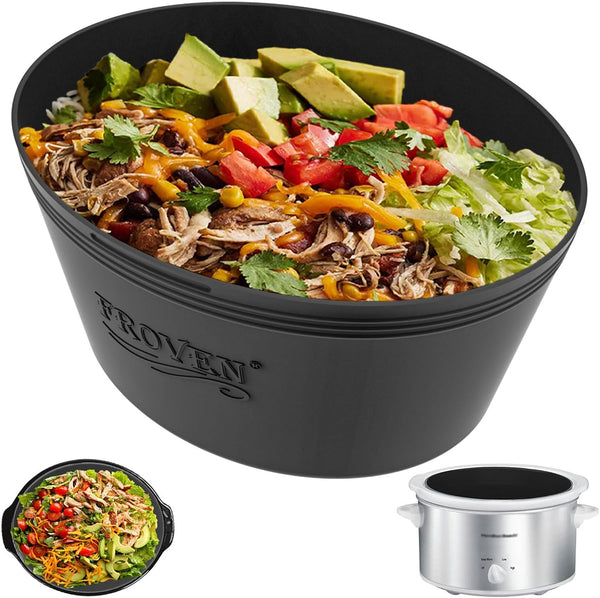 4QT Oval Silicone Slow Cooker Liner, Compatible with Crock Pot & Hamilton Beach, Reusable and Dishwasher Safe