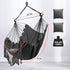 Hammock 2 Chair, Hanging Rope Swing Seat with Cushions,Macrame Hanging Chair Side Pocket with High Load-Bearing Metal