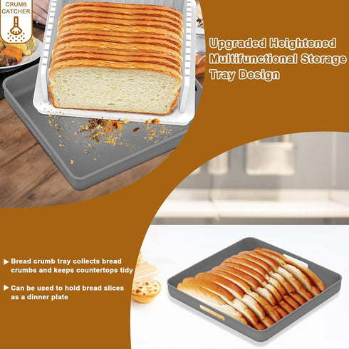 13 Upgrade Widen Bread Slicer for Sourdough rounds, Adjustable Large Capacity Wide and Thicknesses, Foldable