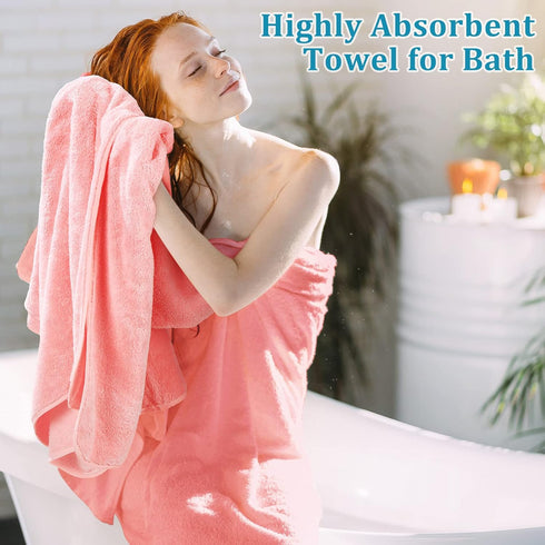 18 Set 6 6 6 Moukeren Pcs Microfiber Bath Towel Bath Towels Hand Towels Washcloths Soft Coral Velvet Highly Absorbent