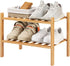Furshus Small Shoe Rack, 2-Tier Bamboo Stackable Shoe Shelf Storage Organizer, Shoe Stand