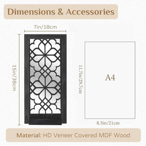 Black Candle Sconces Wall Decor - Gothic Wood Candle Shelves Decor for Plant Display - Halloween Wall Candle Holder