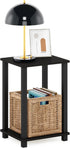 Furinno Simplistic Side Table, 2-Tier Small End Table with Open Shelf, Easy