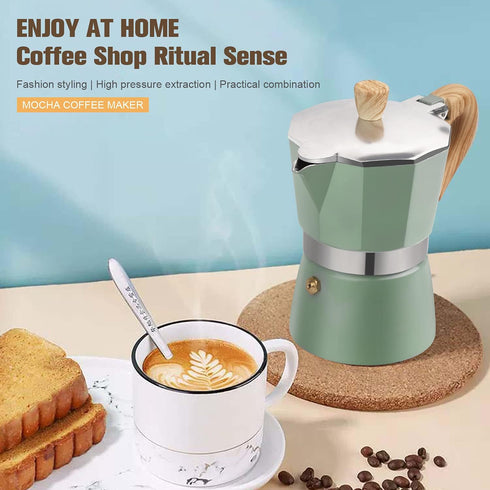 Aluminum Italian Espresso Machine, Percolation Stove Burner Pot Coffee Moka Pot