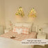 Set 2 Mkono Artificial Ivy Macrame Hanging Shelves with Lights of Boho Wall Decor Display Plants Photos Wood Floating