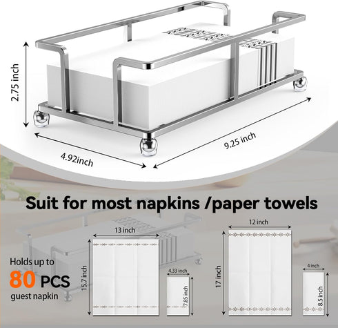 zizouoe Update Bathroom Paper Towel Holder Bathroom Guest Towel Holder Tray for Bathroom Napkin Holder Guest Towels