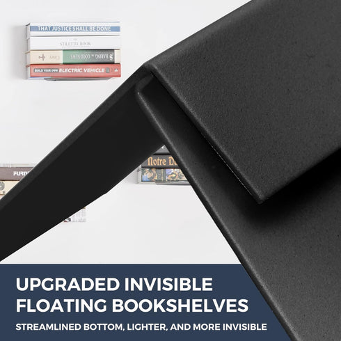 4-Pack STO STO Floating Bookshelves for Wall, Invisible Wall-Mounted Bookshelves, Multifunctional Walls Shelves