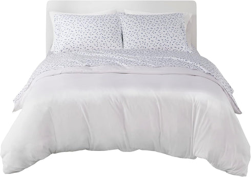 Mi Zone Printed Queen Sheets, Casual Microfiber Bed Sheets, Cool Navy 4-Piece Set with Flat, Fitted Sheet & 2